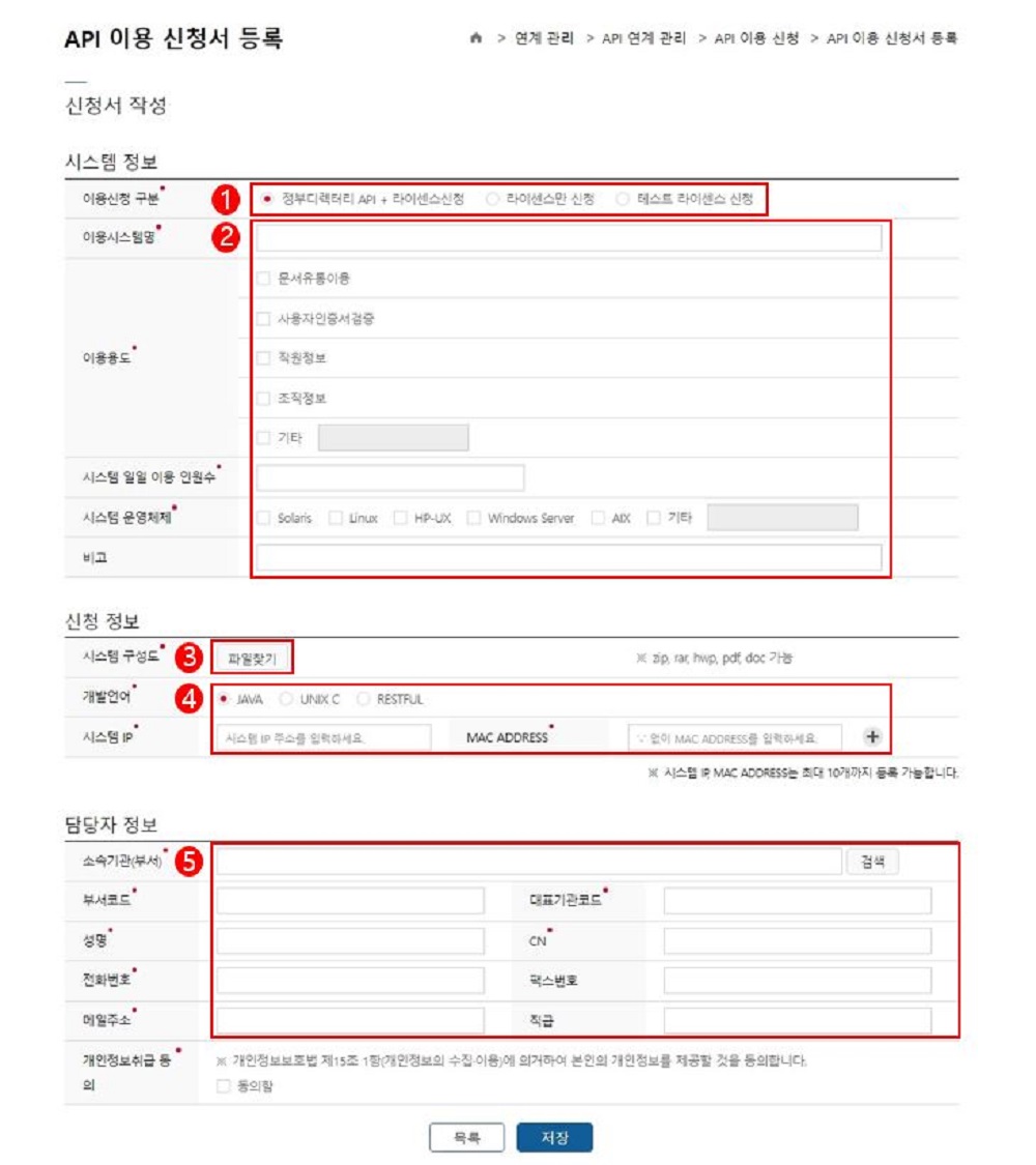 정부디렉터리 API 신청에 대한 안내2 - 자세한 안내는 아래에 상세기술